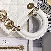 Mini Lady Dior bag size 17 CM in white color &gold hardware - 2