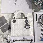 Mini Lady Dior bag size 17 CM &white color &silver hardware - 1