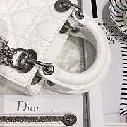 Mini Lady Dior bag size 17 CM &white color &silver hardware - 3