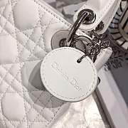 Mini Lady Dior bag size 17 CM &white color &silver hardware - 5