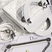 Mini Lady Dior bag size 17 CM &white color &silver hardware - 6