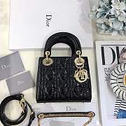 Mini Lady Dior bag size 17 CM &black color &gold hardware - 1