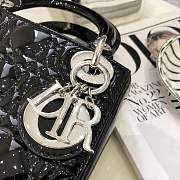 Mini Lady Dior bag size 17 CM &black color &silver hardware - 4