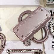 Mini Lady Dior lambskin bag size 17 CM &Lightning pink color &silver hardware - 2