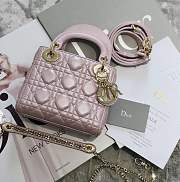 Mini Lady Dior lambskin bag size 17 CM &Pearly pink color &Gold hardware - 1