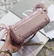 Mini Lady Dior lambskin bag size 17 CM &Pearly pink color &Gold hardware - 6