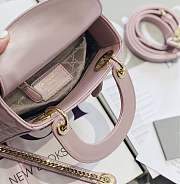 Mini Lady Dior lambskin bag size 17 CM &Pearly pink color &Gold hardware - 5