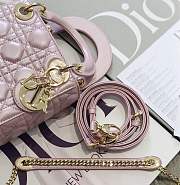 Mini Lady Dior lambskin bag size 17 CM &Pearly pink color &Gold hardware - 2