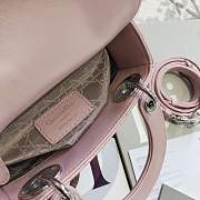 Mini Lady Dior lambskin bag size 17 CM &Pearly pink color &Silver hardware - 5