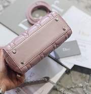 Mini Lady Dior lambskin bag size 17 CM &Pearly pink color &Silver hardware - 4