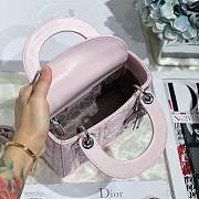 Mini Lady Dior lambskin bag size 17 CM &Peach pink color &Silver hardware - 5