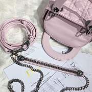 Mini Lady Dior lambskin bag size 17 CM &Peach pink color &Silver hardware - 4