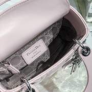 Mini Lady Dior lambskin bag size 17 CM &Peach pink color &Silver hardware - 3