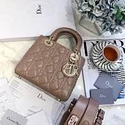  Lady Dior bag in Khaki color cannage lambskin with badge &gold hardware - 1
