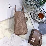  Lady Dior bag in Khaki color cannage lambskin with badge &gold hardware - 4