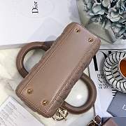  Lady Dior bag in Khaki color cannage lambskin with badge &gold hardware - 3