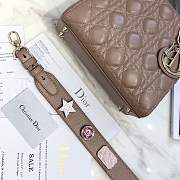  Lady Dior bag in Khaki color cannage lambskin with badge &gold hardware - 2