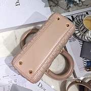 Lady Dior bag in light pink color cannage lambskin with badge &gold hardware - 4