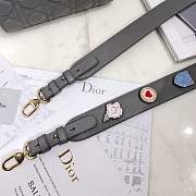 Lady Dior bag in gray color cannage lambskin with badge &gold hardware - 4