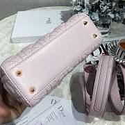 Lady Dior bag in Peach pink color cannage lambskin with badge &Gold hardware - 4