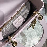 Lady Dior bag in Peach pink color cannage lambskin with badge &Gold hardware - 2