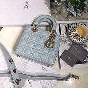 Lady Dior bag in light blue color cannage lambskin with badge &Gold hardware - 1
