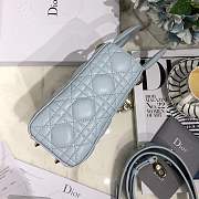 Lady Dior bag in light blue color cannage lambskin with badge &Gold hardware - 3