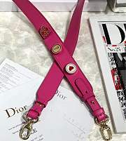 Lady Dior bag in Rose red color cannage lambskin with badge &Gold hardware - 2