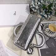 Lady Dior bag in Silver color cannage lambskin with badge &Silver hardware - 4