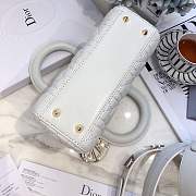 Lady Dior bag in White color cannage lambskin with badge &Gold hardware - 4