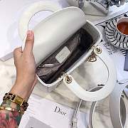 Lady Dior bag in White color cannage lambskin with badge &Gold hardware - 2