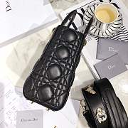 Lady Dior bag in Black color cannage lambskin with badge &Gold hardware - 2