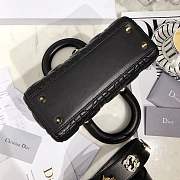 Lady Dior bag in Black color cannage lambskin with badge &Gold hardware - 3