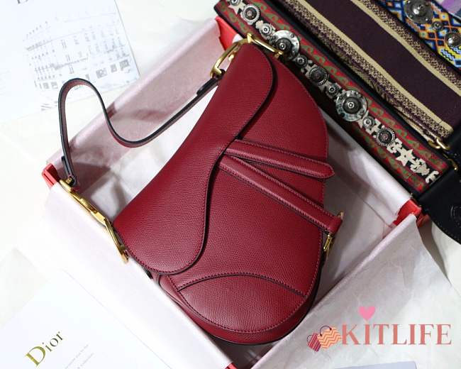 Dior Saddle bag burgundy - 1