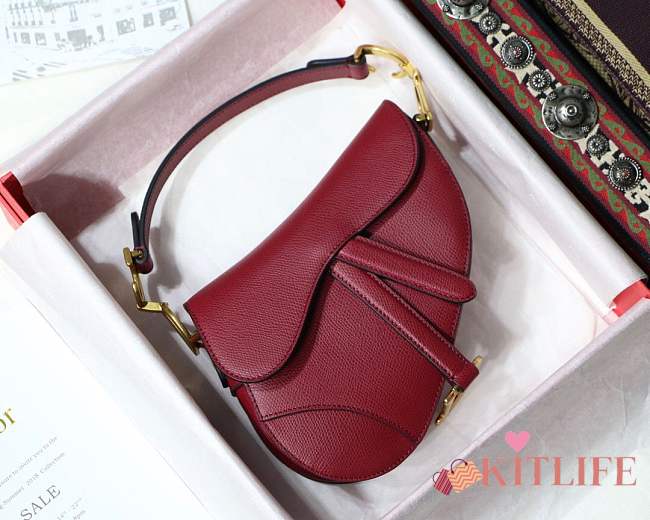 Dior mini Saddle bag burgundy - 1