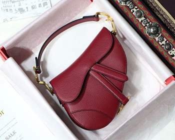 Dior mini Saddle bag burgundy