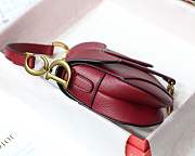 Dior mini Saddle bag burgundy - 4