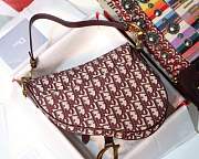 Dior saddle bag Monogram burgundy - 6