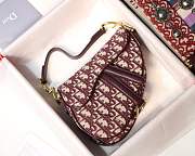 Dior mini saddle bag Monogram burgundy - 1