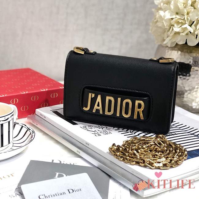 Dior Black J'adior Flap Bag with Chain - 1