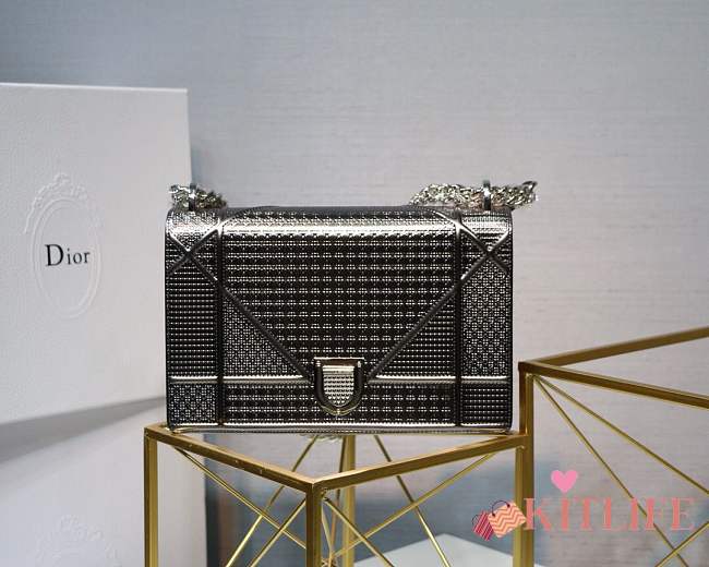 Dior Medium Diorama Bag silver gray - 1