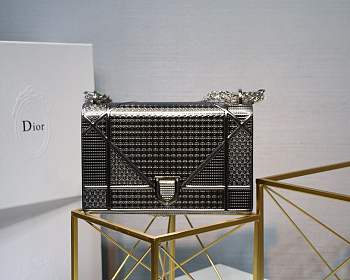 Dior Medium Diorama Bag silver gray