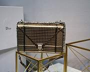 Christian Dior Metallic Gold Micro Cannage Leather  Diorama Bag - 1