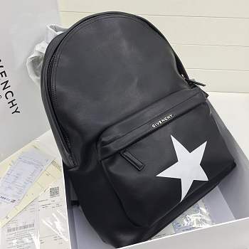 Givenchy Backpack calfskin leather white star black 5533469