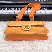 Chanel Flap Grained Calfskin Bag Orange AS0062 - 4