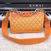 Chanel Flap Grained Calfskin Bag Orange AS0062 - 5