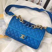 Chanel Flap Grained Calfskin Bag blue AS0062 - 3