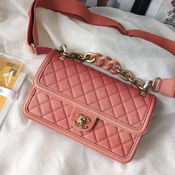 Chanel Flap Grained Calfskin Bag pink AS0062