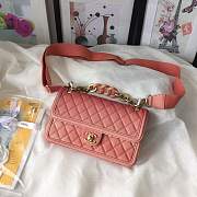 Chanel Flap Grained Calfskin Bag pink AS0062 - 4