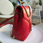 Chanel Calfskin Coco Chevron Backpack Bag A57555 red - 6